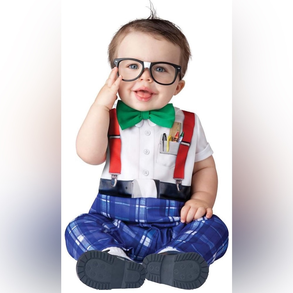 NWT Toddler Boy’s 2 pc. Nursery Nerd Costume White and Blue